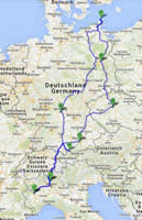 mappa itinerario germania praga 200s