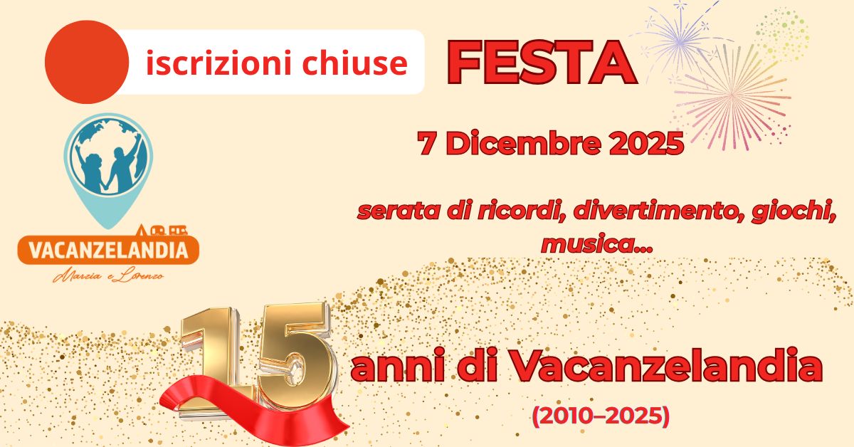 15 anni iscrizioni chiuse