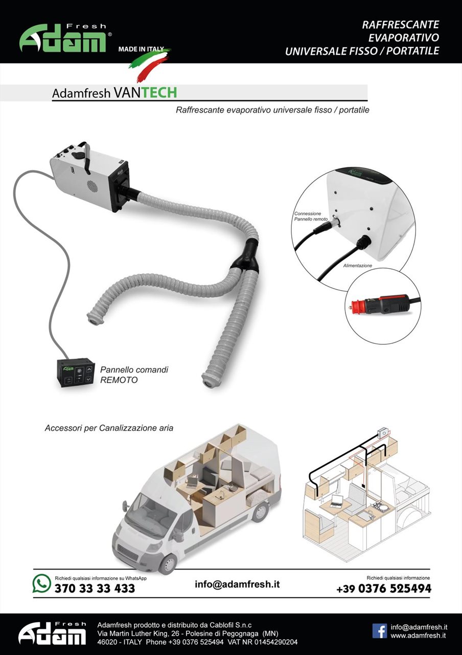 adamfresh vantech installazione camper