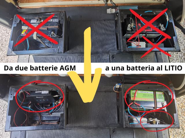 trasformazione da batterie AGM a LITIO camper